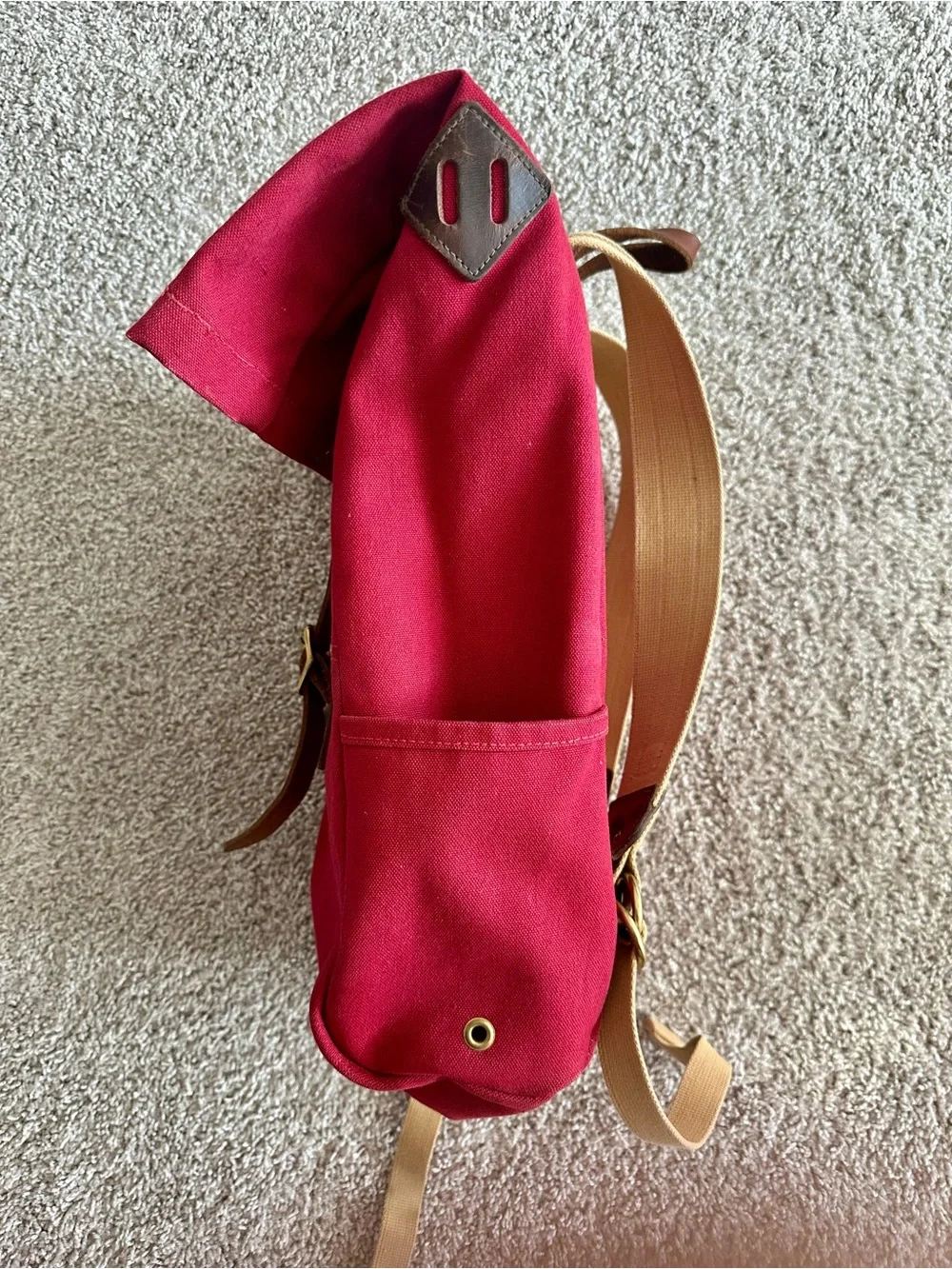 ARCHIVAL Red Canvas Roll-Top Men's Ruck sack-